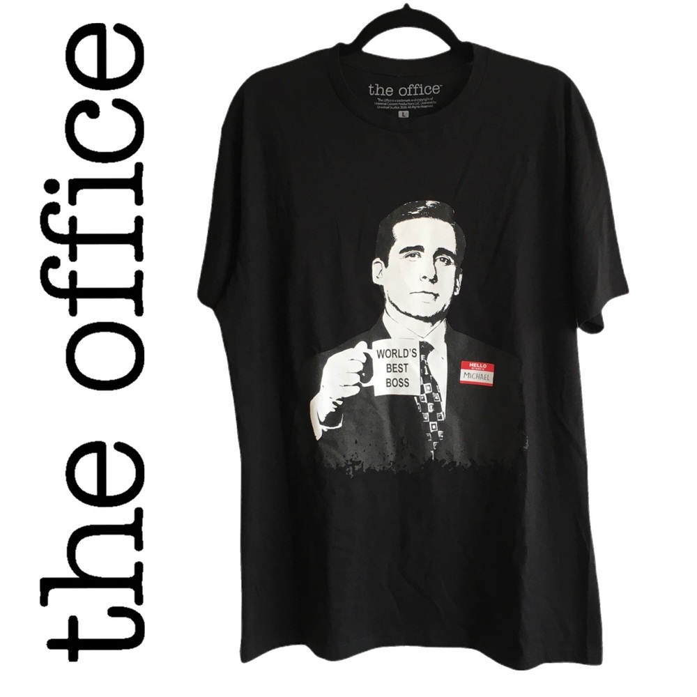 The Office Worlds Best Boss Black Tee Size Large